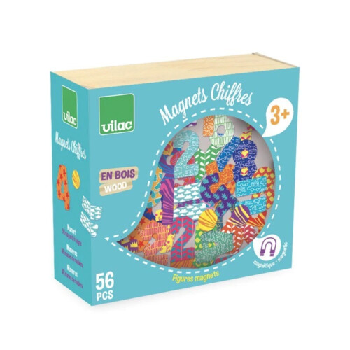 Vilac Magnets Numbers Wood set 56 Pieces