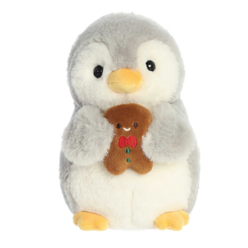 Aurora PomPom Penguin with Gingerbread Man 8in