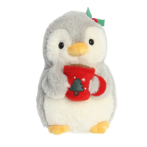Aurora PomPom Penguin with Hot Cocoa 8in