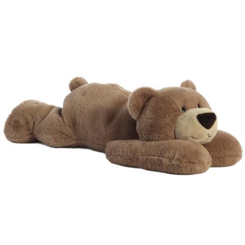 Aurora Hugga-Wug Bear - Taupe Laying 27In