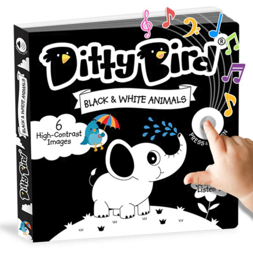 Ditty Bird Baby Sound Book - Black & White Animals