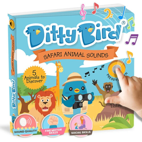 Ditty Bird Baby Sound Book - Safari Animal Sounds