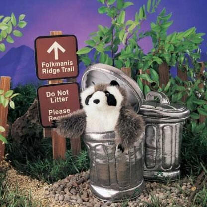 Folkmanis Raccoon In Garbage Can Puppet