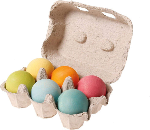 Grimm's Wooden Balls PASTEL (6 pcs) 4.5cm