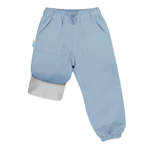 Jan & Jul Cozy-Dry Rain Pants Fleece Lined- Dusty Blue 2T