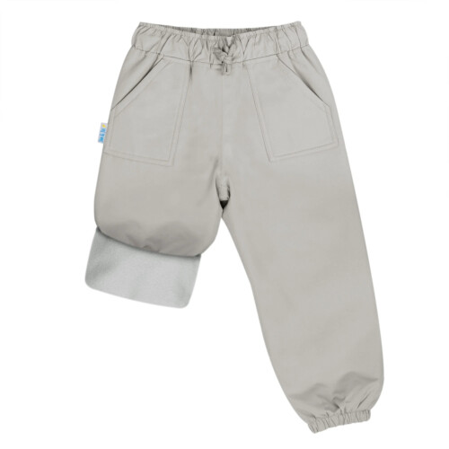 Jan & Jul Cozy-Dry Rain Pants Fleece Lined- Greystone 3T