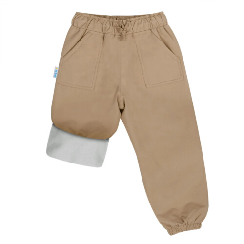 Jan & Jul Cozy-Dry Rain Pants Fleece Lined- Soft Brown 4T