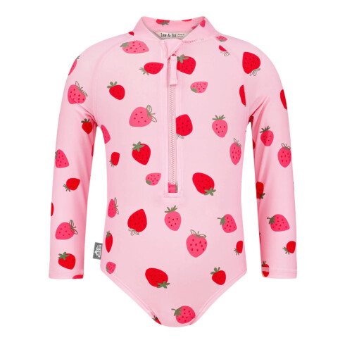 Jan & Jul Girls One Piece UV Swimsuit | Pink Strawberry 2T
