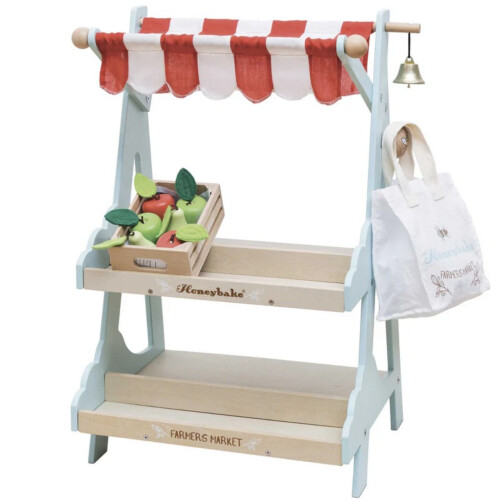Le Toy Van Wooden Market Stall & Fruit Play Food Crate 3+ Years