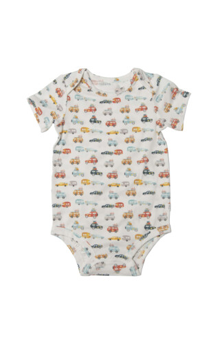 Loulou Lollipop Tencel Bodysuit S/S - Camper Vans - 12-18M