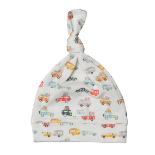 Loulou Lollipop Tencel Top Knot Beanie - Camper Vans - 0-6M