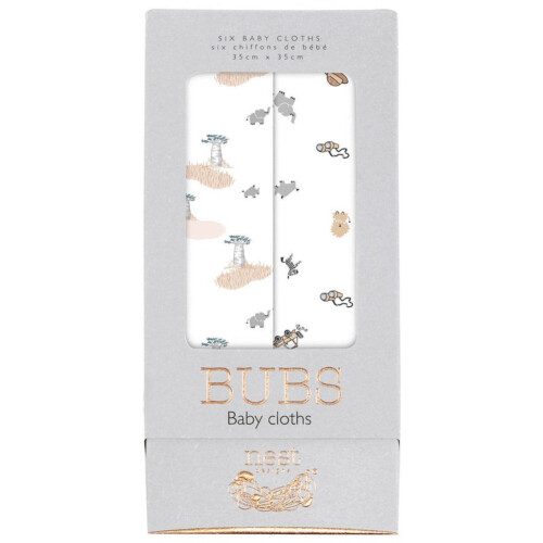 Nest Designs Bubs Baby Washcloths (Bamboo, 6 Pack) - Savanna Secrets