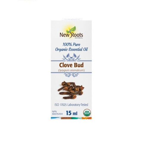 New Roots Herbal Organic Clove Bud Pure 100% Pure Essential Oil 15mL
