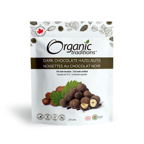 Organic Traditions Dark Chocolate Hazelnuts 227g