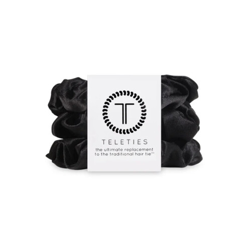 TELETIES Silk Scrunchies Small - Jet Black