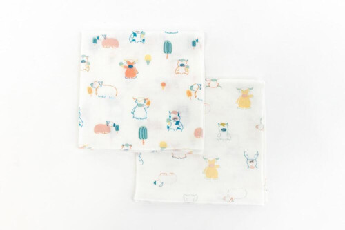 Nest Design Bamboo Bubs Baby Washcloth Set (6 Pack) - Moo Cow