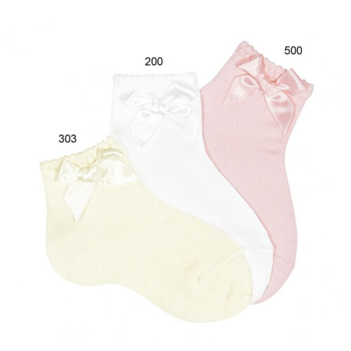Condor Ceremony Short Socks With Matching Bow Cava 303 (Beige)