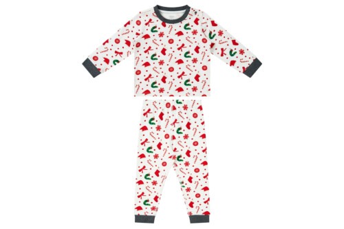 Nest Designs Organic Cotton Two-Piece PJ Set - Eric Carle Candy Cane Lane 5Y-6Y