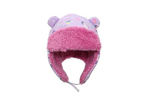 FlapjackKids Water Repellent Trapper Hat Unicorn - Lilac 2-4y