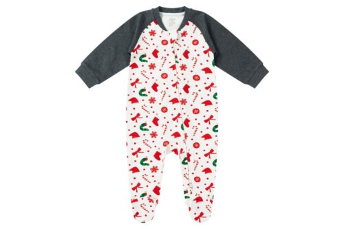 Nest Designs Organic Cotton Footed Sleeper - Eric Carle Candy Cane Lane 3M-6M