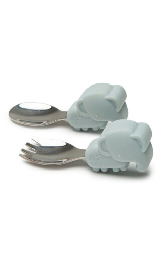 Loulou Lollipop Learning spoon and fork set - Born to be Wild - Elephant