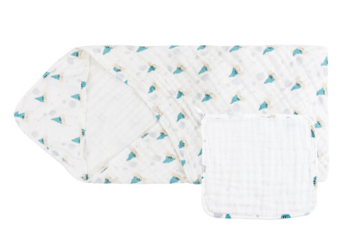 Nest Designs 9 Layer Organic Cotton Hooded Baby Towel - The Happy Hermit