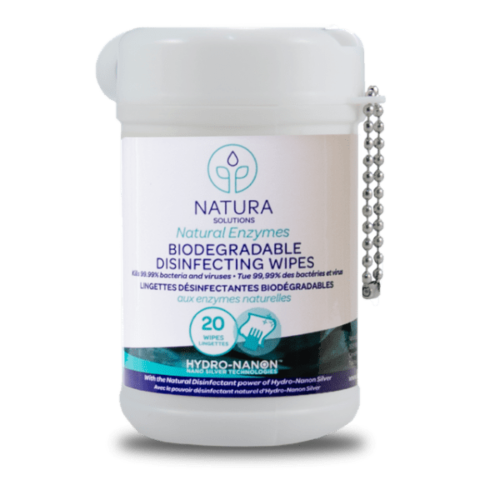 Natura Solutions Biodegradable Disinfecting Wipes 20 Wipes - Travel Size