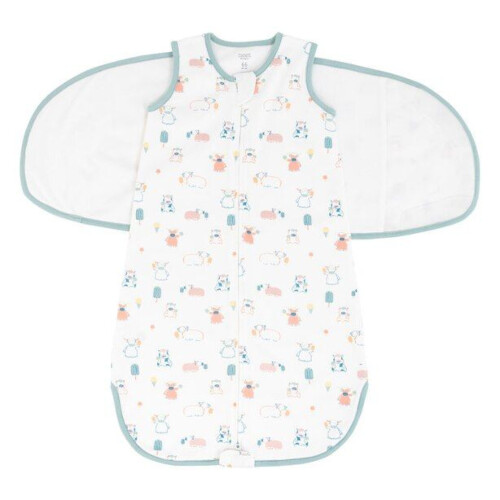 Nest Design Organic Cotton Swaddle Sleep Bag 1.0 TOG - Summer Graze 0-3M