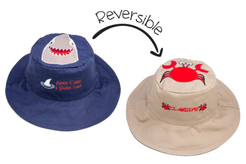 FlapJackKids Kid's Sun Hat Crab/Shark Small (6 Monts - 2 Years)