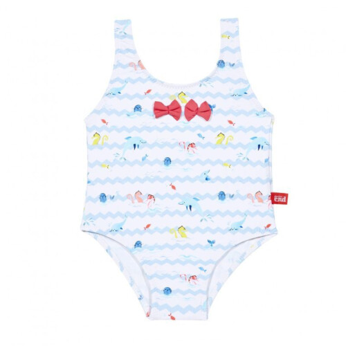 Condor Sea Animals Swimsuit With Small Bows UPF50 Light Blue Azulclar 429