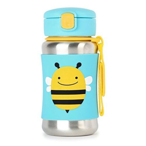 Skip Hop Zoo Stainless Steel Straw Bottle - Bee 12 oz.