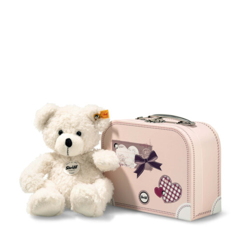 Steiff Lotte Teddy Bear in Suitcase White