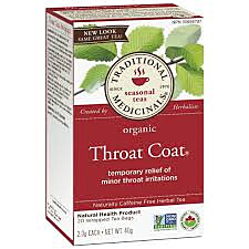 Traditional Medicinas Organic Throat Coat Tea 20BG