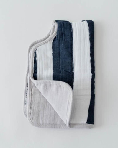 Little Unicorn Cotton Muslin Burp Cloth Navy Stripe