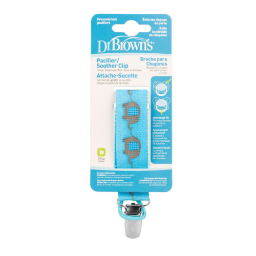 Dr Brown's Blue Elephant Pacifier Clip