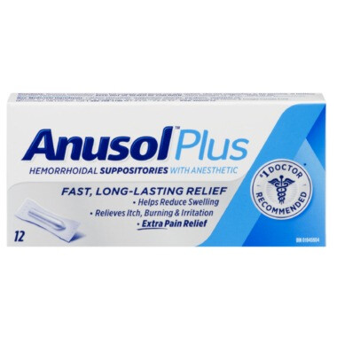 Anusol Plus Hemorrhoidal Suppositories with Anesthetic 24Suppositories@