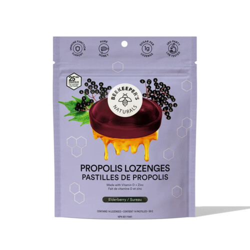 BeeKeeper's Naturals Propolis Lozenges - Elderberry 14 Lozenges