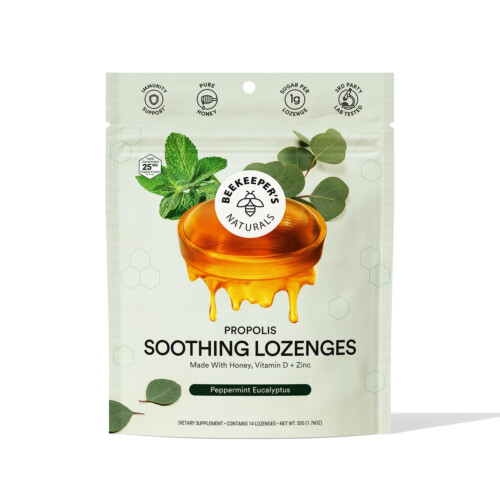 BeeKeeper's Naturals Propolis Lozenges - Peppermint + Eucalyptus 14 Lozenges