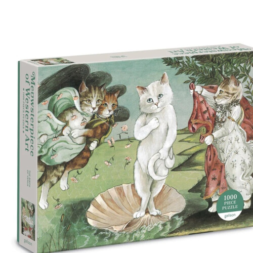 Galison Birth of Venus Meowsterpiece of Western Art 1000 Piece Puzzle (Jigsaw)