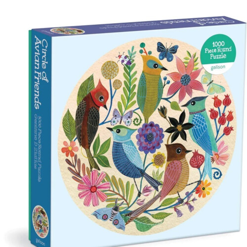 Galison Circle of Avian Friends 1000 Piece Round Puzzle (Jigsaw)
