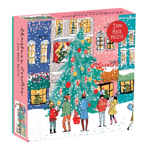 Galison Michael Storrings Christmas Carolers Square Boxed 1000 Pieces Puzzle