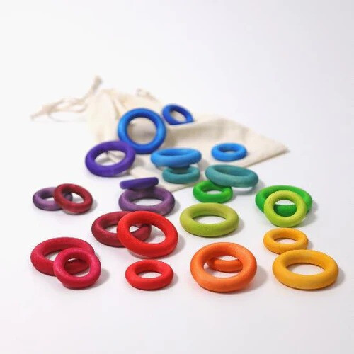 Grimm's Building Rings Rainbow 24pcs