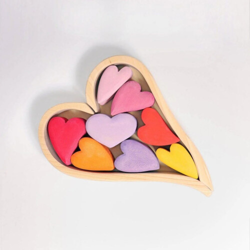Grimm's Building Set Hearts Red
