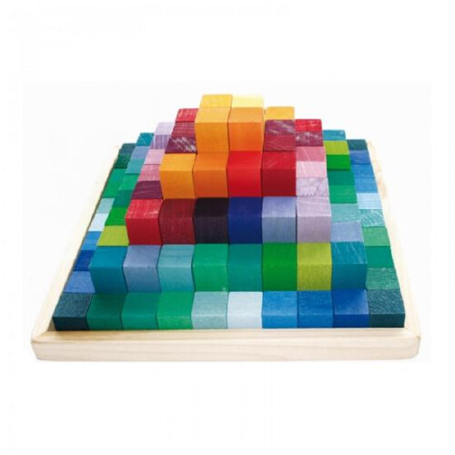 Grimm's Stepped Pyramid 4x4cm building set (100 pcs) - Grimm's