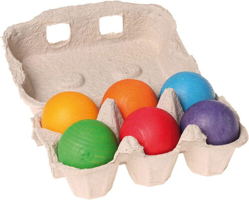 Grimm's Wooden Balls RAINBOW (6 pcs) 4.5cm