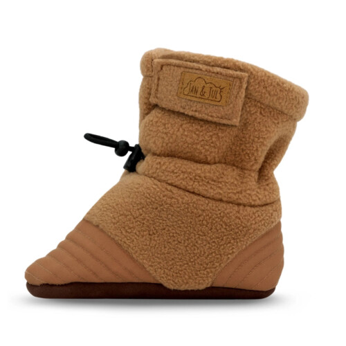Jan & Jul Baby Stay-Put Cozy Booties - Brown Bear M
