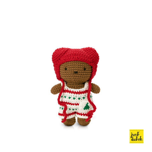 Just Dutch Boris Christmas Outfit Jumpsuit + Red Hat