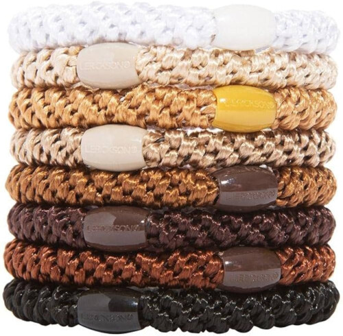 L.Erickson Grab & Go Ponytail Holders Set of Eight - Camelback