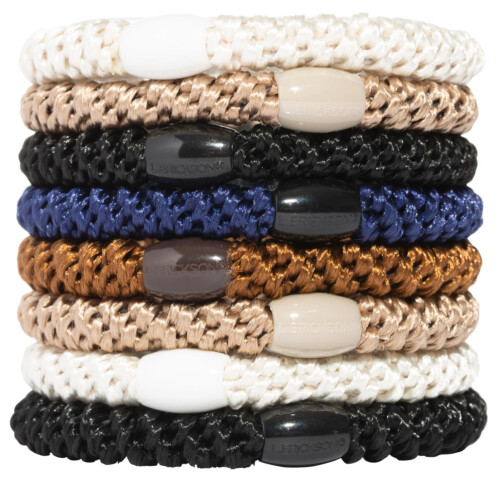 L.Erickson Grab & Go Ponytail Holders Set of Eight - Minimal Neutrals