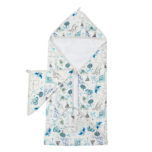 Loulou Lollipop Hooded Towel Set - Dinosaurs